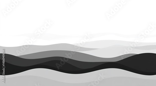 Abstract Monochrome Mountain Landscape