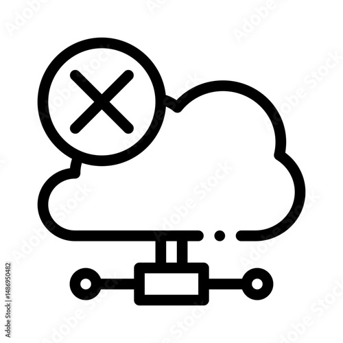 cloud error line icon