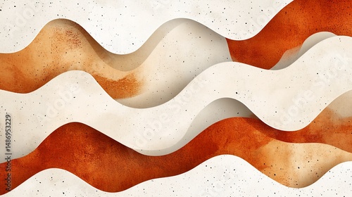 Abstract Waveform: Terracotta and Cream Hues