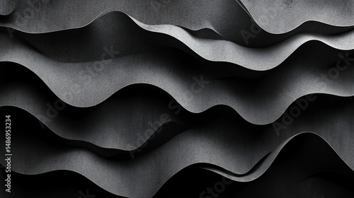 Abstract Gray Undulating Layers: Textured Background
