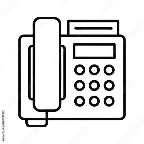 Classic Fax Telephone Device Isolated