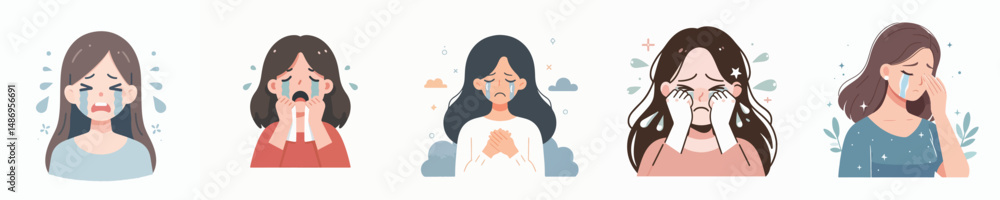 vector of woman crying vector of woman crying