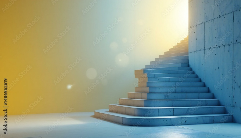 Obraz premium Minimalistic Staircase in Pastel Background.