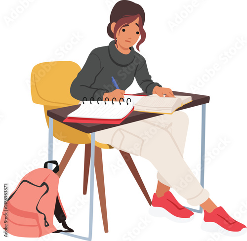 student studying
