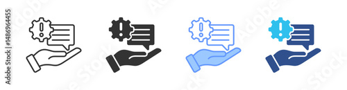 Support Multi Style Icon Set Vector 