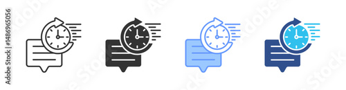 Response Multi Style Icon Set Vector 