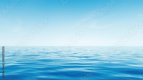 Wallpaper Mural Serene Blue Water Reflecting a Cloudless Sky Torontodigital.ca