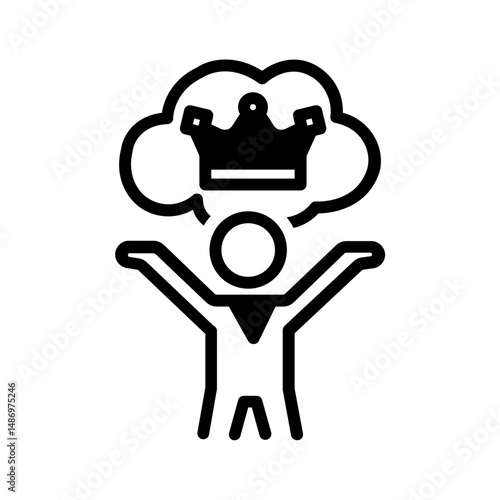 Vector solid black icon for Humility