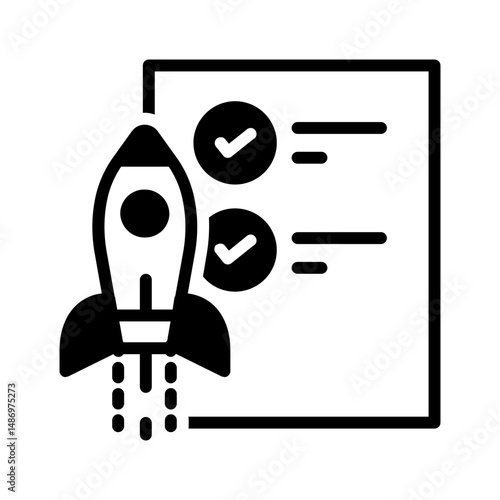 Vector solid black icon for Project launch