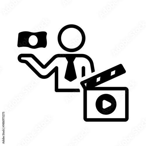 Vector solid black icon for Producer