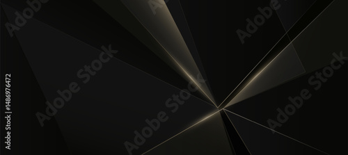 Black polygon background with diagonal gold lines
