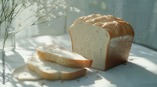 Sunlit Slices of Artisan Bread: A Culinary Still Life