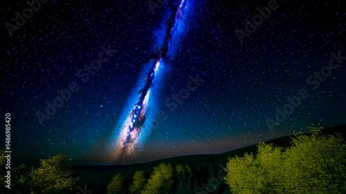 Wallpaper Mural Majestic view of the milky way over a dark forest with a sky full of bright stars and cosmic dust Torontodigital.ca