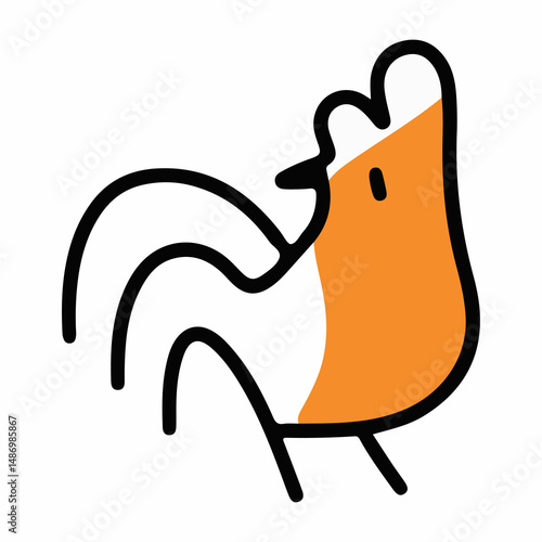 illustrations of various animals with a coloured half theme