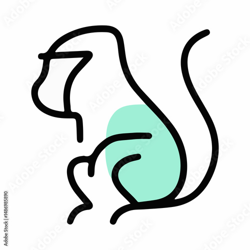 illustrations of various animals with a coloured half theme