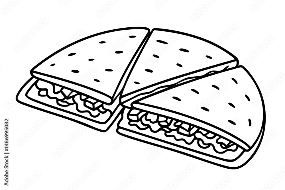 Quesadilla a Traditional Mexican Cheese-Filled Tortilla Quesadilla a Traditional Mexican Cheese-Filled Tortilla