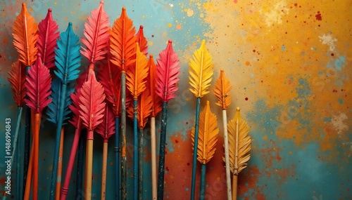 Collection of discarded arrows ready for recycling, sustainable, refurbishment