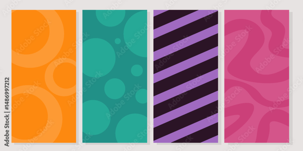 Obraz premium Abstract lines background set collection for banner, poster, flyer design elements
