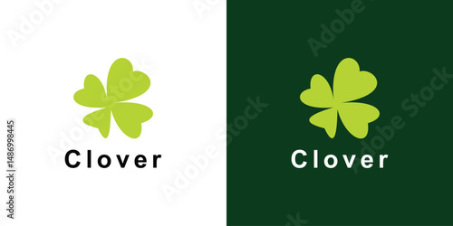 Simple leaf clover logo design with unique concept