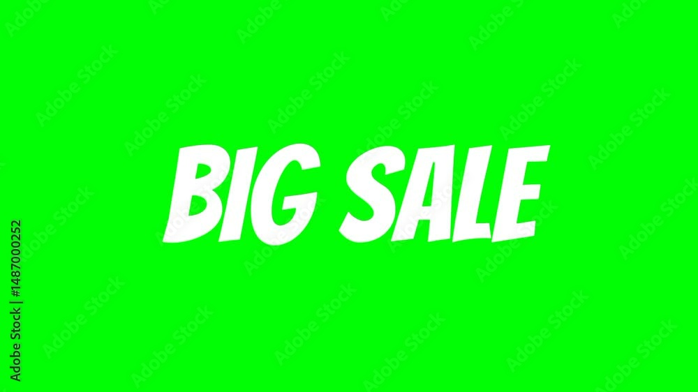 Big Sale Text Green Screen Animated Video Big Sale Text Green Screen Animated Video
