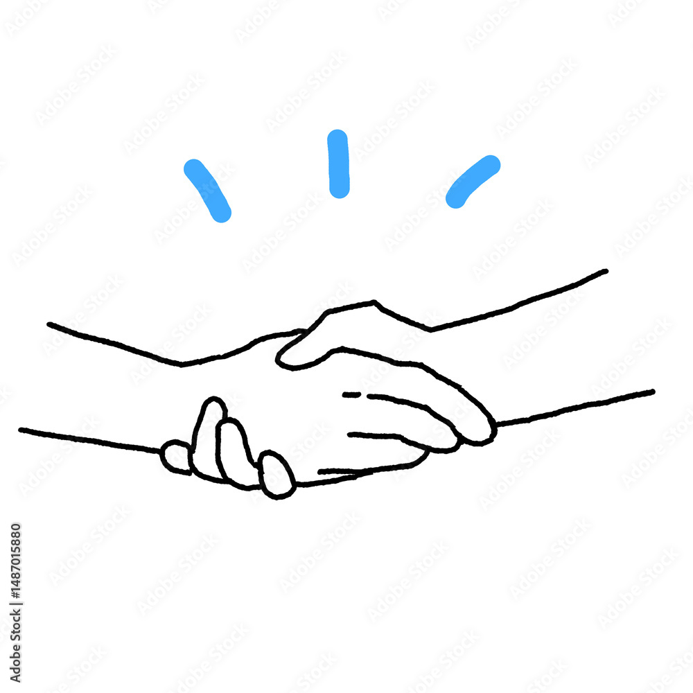 Obraz premium 握手するイラスト