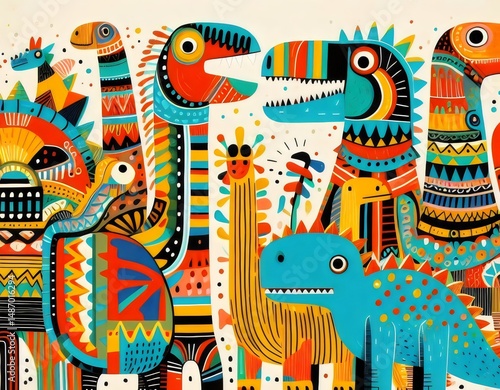 Dino Festín: Aventuras de Color y Fantasía