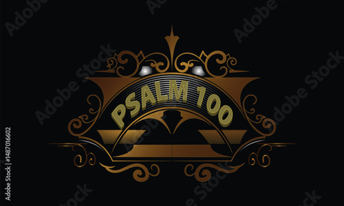 PSALM 100 word custom style design