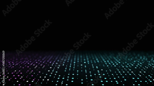 Abstract dark background with blue and purple glowing dots on a surface.