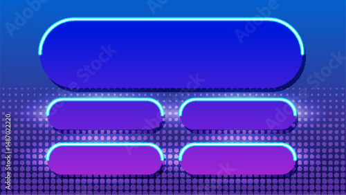 Futuristic Game Show Interface with Neon Highlights