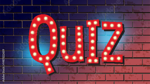 Retro Quiz Show Neon Sign Illustration