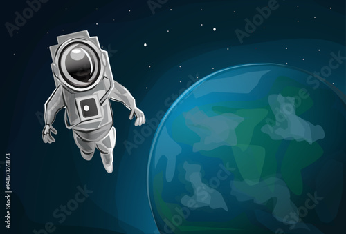 astronaut  floating away from earth