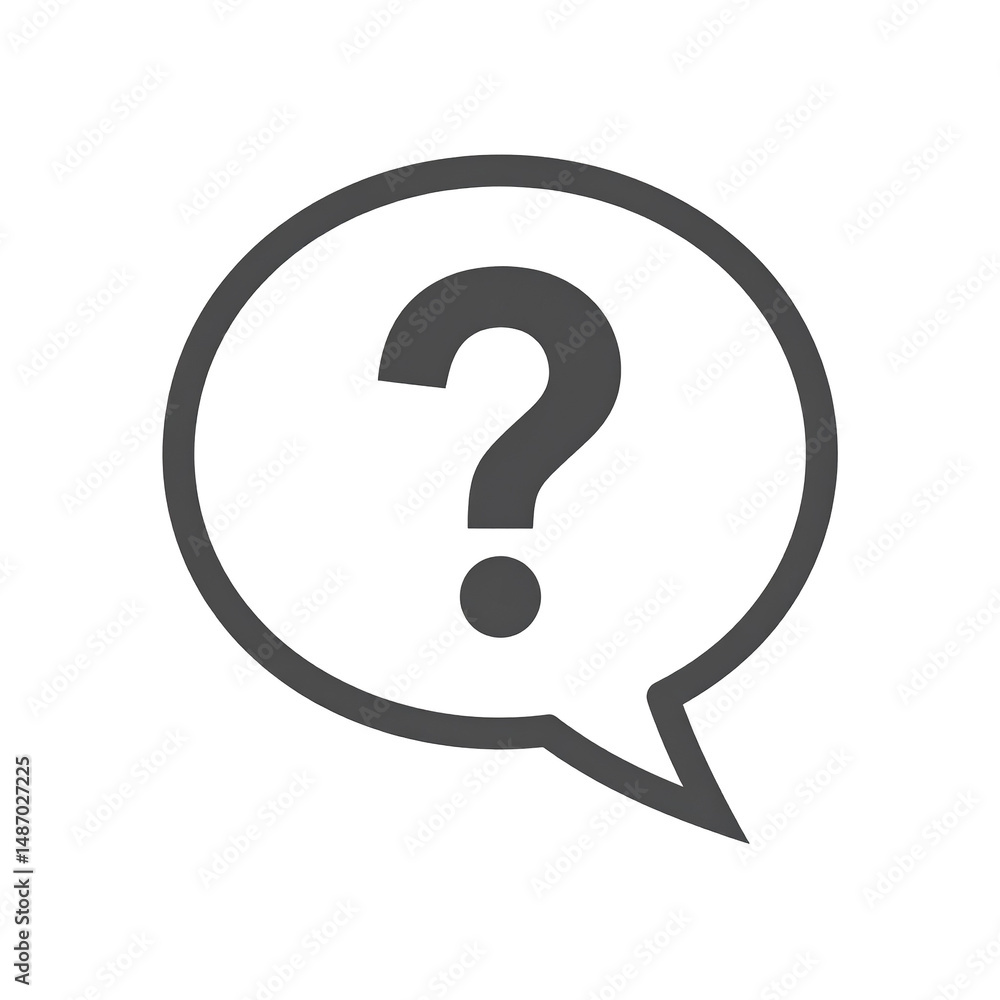 A Simple Question Mark Icon Inside a Speech Bubble for FAQ Pages A Simple Question Mark Icon Inside a Speech Bubble for FAQ Pages