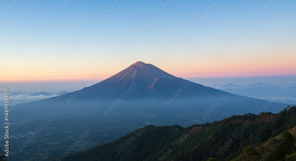Fototapeta premium Volcanic landscape sunrise viewpoint
