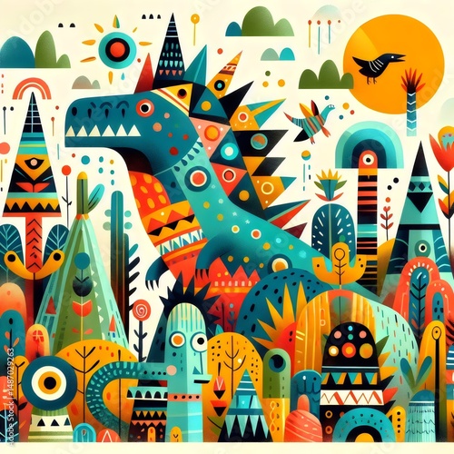 Dino Festín: Aventuras de Color y Fantasía