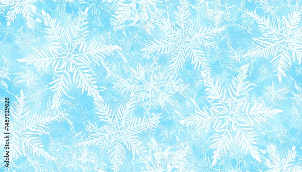 Light Blue Watercolor Snowflake Pattern Background Light Blue Watercolor Snowflake Pattern Background