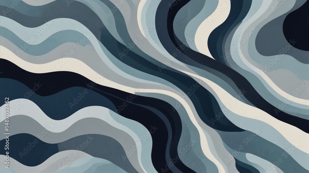 Fototapeta premium Blue Marble Swirl Abstract Pattern with Fluid Texture