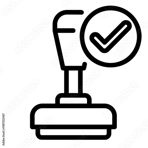 approves stamp Line Icon
