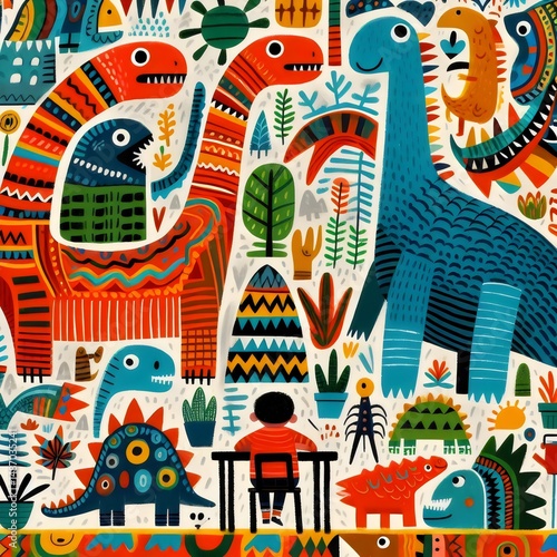 Dino Festín: Aventuras de Color y Fantasía