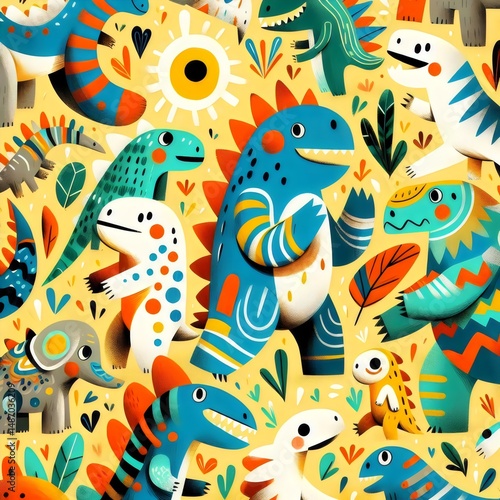 Dino Festín: Aventuras de Color y Fantasía