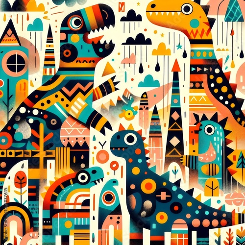 Dino Festín: Aventuras de Color y Fantasía