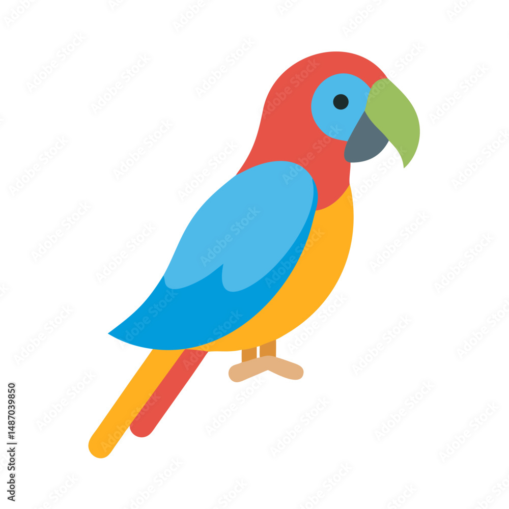 Fototapeta premium Colorful Parrot Illustration on Black Background for Various Uses