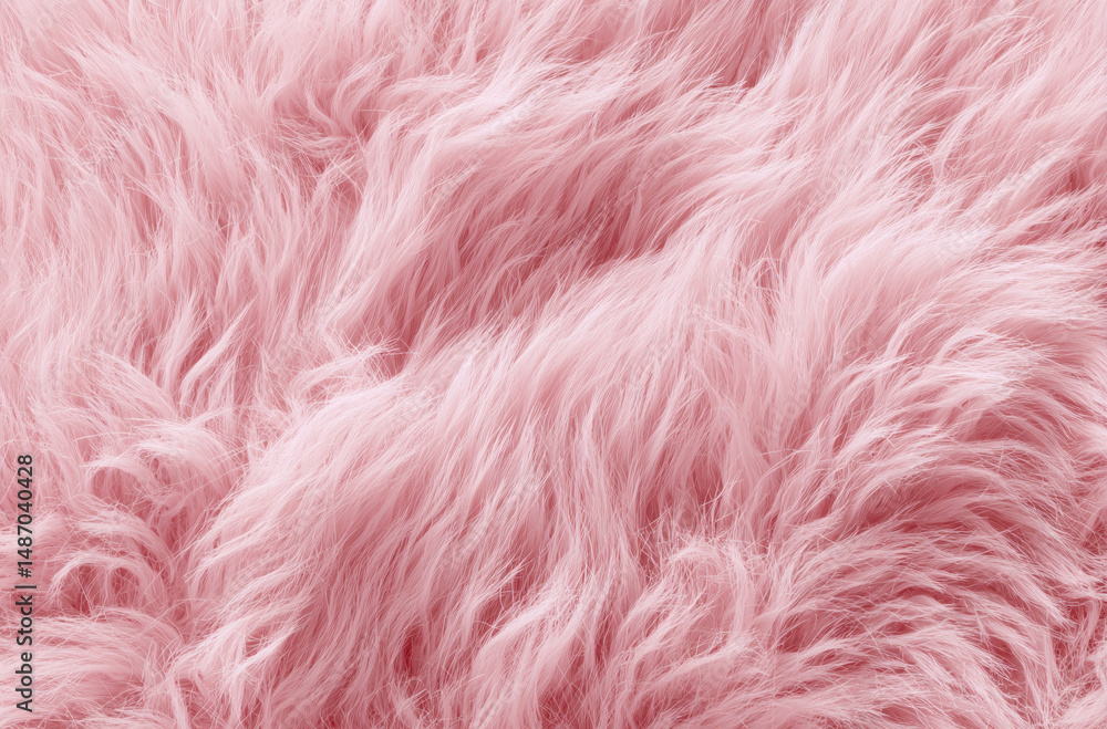 Fototapeta premium Soft pink fur texture creates cozy and inviting atmosphere, perfect for adding warmth to any space