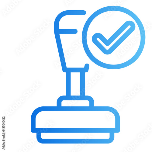 approves stamp Gradient icon