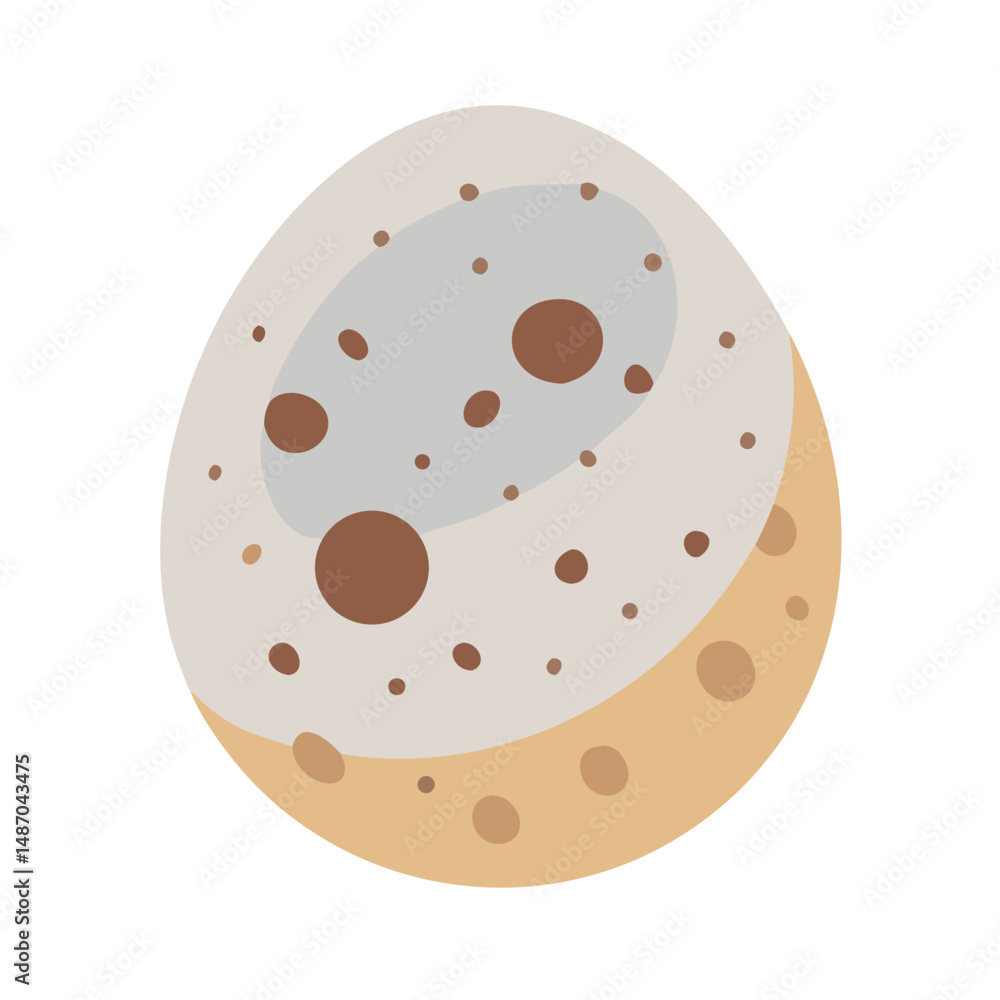 Fototapeta premium Cartoon egg shape with neutral colors and spotted design