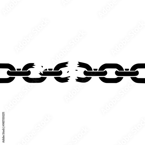 Broken Chain Illustration - Vector Graphic