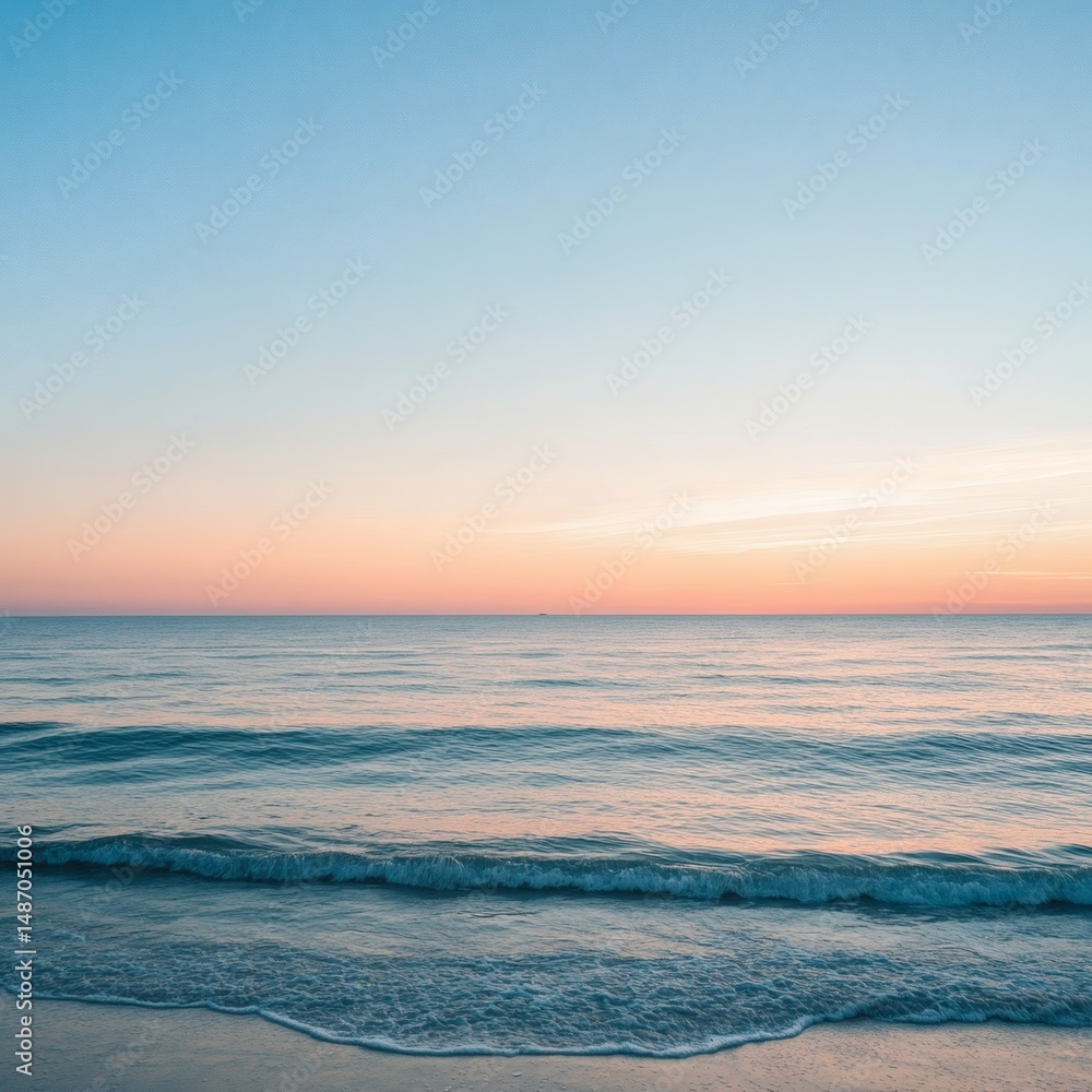 Obraz premium Ocean Sunset Horizon - AI Generation