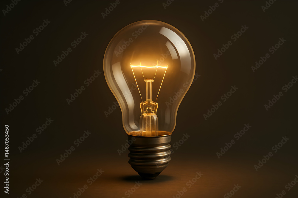 Elegant glowing light bulb on dark background. Elegant glowing light bulb on dark background.