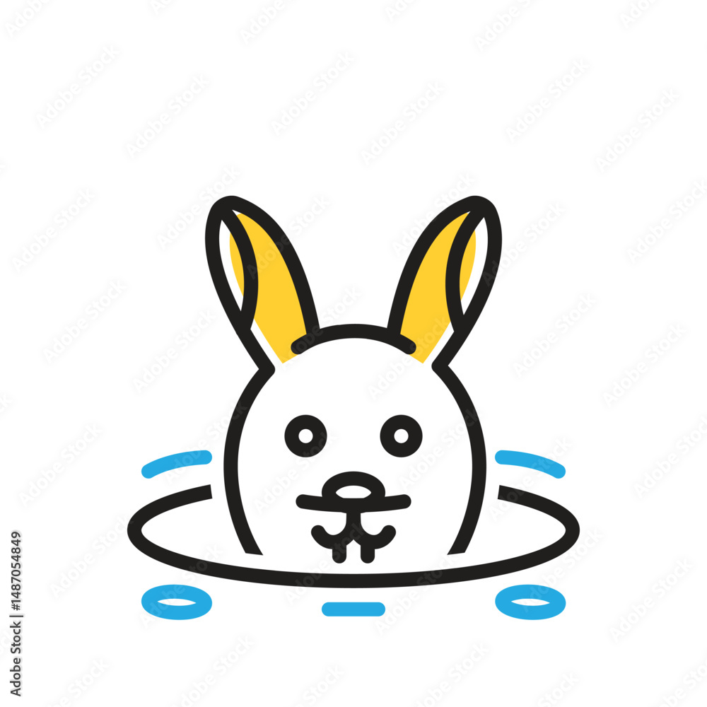 Obraz premium Multi color icon for rabbit in burrow