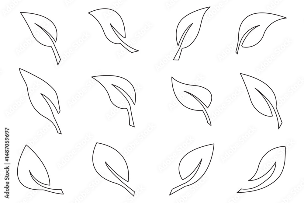 leaf icon linear leaf design eps 10 leaf icon linear leaf design eps 10