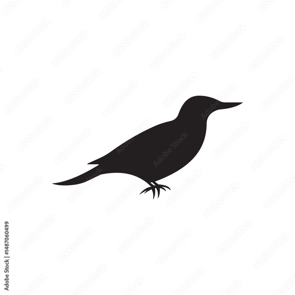 Obraz premium Bird silhouette icon vector illustration isolated on white background